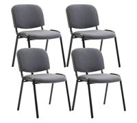 Set de 4 sillas de reuniones ken en tela gris 53x53x83 cm