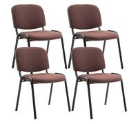 Set de 4 sillas de reuniones ken en tela marrón 53x53x83 cm