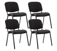 Set de 4 sillas de reuniones ken en tela negro 53x53x83 cm