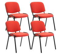 Set de 4 sillas de reuniones ken en tela rojo 53x53x83 cm