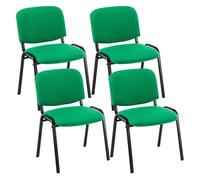 Set de 4 sillas de reuniones ken en tela verde 53x53x83 cm
