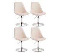 Set de 4 sillas lounge maverick en polipiel simil cuero crema 57x48x76 cm