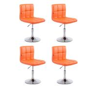 Set de 4 sillas lounger palma en polipiel simil cuero naranja 49x44x74 cm