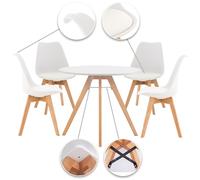 Set De 4 Sillas & Mesa Livik Con Base De Madera & Asiento Acolchado En Polipiel