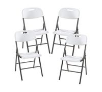Set de 4 sillas plegables ljusnarsberg metal/plástico 87x46x53cm - blanco [en.casa]