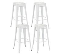 Set de 4 taburetes joshua hecho de metal pulverizado 43x43x77 cm