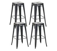 Set de 4 taburetes joshua hecho de metal pulverizado 43x43x77 cm