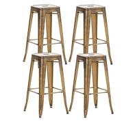 Set de 4 taburetes joshua hecho de metal pulverizado 43x43x77 cm