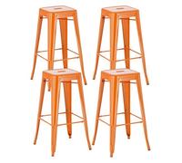 Set de 4 taburetes joshua hecho de metal pulverizado 43x43x77 cm