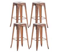 Set de 4 taburetes joshua hecho de metal pulverizado 43x43x77 cm