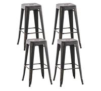 Set de 4 taburetes joshua hecho de metal pulverizado 43x43x77 cm