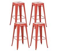 Set de 4 taburetes joshua hecho de metal pulverizado 43x43x77 cm