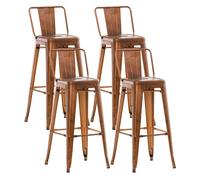 Set de 4 taburetes mason metálicos 43x44x96 cm