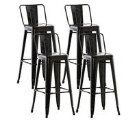 Set de 4 taburetes mason metálicos 43x44x96 cm