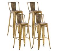 Set de 4 taburetes mason metálicos 43x44x96 cm
