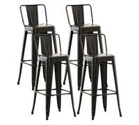 Set de 4 taburetes mason metálicos 43x44x96 cm