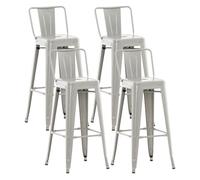 Set de 4 taburetes mason metálicos 43x44x96 cm