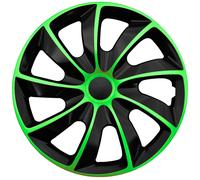 Set de 4 tapacubos NRM QUAD BiColor para ruedas color verde/negro