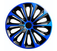 NRM línea Strong Duocolour - Tapacubos universales. Juego de 4 tapacubos. (Negro y azul, 15")