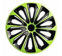 NRM línea Strong Duocolour - Tapacubos universales. Juego de 4 tapacubos. (Negro y verde, 16")