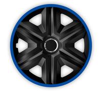 Set de 4 tapacubos, protectores y difusores azules para auto de 14 pulgadas