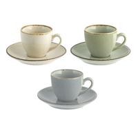 Set De 4 Tazas De Café Con Plato Pearl De Porcelana Colores Surtidos H&H
