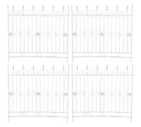 Set de 4 vallas de jardín mangold metal blanco antiguo 1x124x116 cm