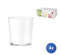 Set De 4 Vasos H&H De Vidrio Starc Para Agua Cc 350