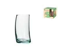 Set De 4 Vasos Penguen De Vidrio Reciclado Transparente Cl 39