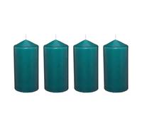 Set de 4 Velas de cera en color Petróleo Ø5x10cm y 25h de combustión