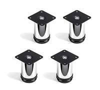 Set de 4 x SO-TECH® Pata de Mueble "JIM" Cromado Ø 50 mm Alto 80 mm Capacidad de Carga muy Alta