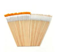 Set de 40 Pinceles con 20 Pinceles Planos y 20 Redondos, Pinceles de Nailon, Ideal para Pintura acrílica, Trabajos de Detalle, Arte,Maquillaje Facial y Manualidades para Adultos