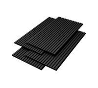 NEU.HOLZ Set de 4x Paneles de Pared 3D Vang Acústicos Revestimiento de Paredes Listones Decorativos en MDF y Fieltro 120 x 60 x 2 cm (2,88 m²) - Roble Gris