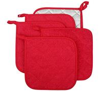 Set de 5 agarradores de 100% algodón resistentes al calor, para usar como posavasos, cocinar y hornear.