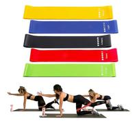Set de 5 Bandas Elásticas Fitness, Bandas de Resistencia, Cintas Elásticas Fitness,Cintas para Gluteos para Yoga, Pilates, Entrenamiento Muscular