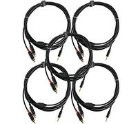 Set de 5 cables de audio Pronomic Stage J3RC-3m 3,5mm jack estéreo/cinch 3m negro