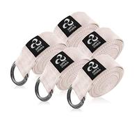 Set de 5 Correas Yoga 2,4 m - Cinturón de Estiramiento Ajustable para Pilates y Stretching, Mejora Flexibilidad y Movilidad, eBook de Ejercicios Incluido. 5 Pack Yoga Straps for flexibility.