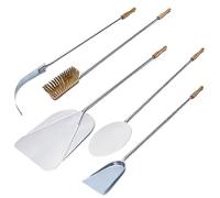 Set de 5 Palas para Pizza en Acero Inoxidable - Para Hornos de Leña 70/80 cm, Pizzas de 30 cm, Mango de 85 cm