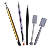 Set de 5 Palos Imán Magnético Stick de para Uñas, Lápiz de Doble Cabezal para Decoración de Uñas, 3D Efecto de Ojo de Gato DIY Nail Art Herramientas para Uñas Polaco Polvo, Uñas del Arte Accesorios