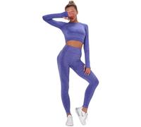 Set de 5 piezas Leggings de Deporte Pushup de Tiro Alto para Mujer con tecnología de Efecto Liso (S, VIOLETA)