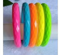 Set de 5 pulseras acrílicas estilo boho, color aleatorio, apilados, joyería para uso diario, fiestas y viajes