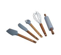 San Ignacio NOIA: Set de 5 Utensilios de Cocina de Silicona y Madera de Acacia San Ignacio