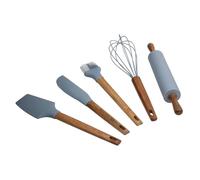 Set de 5 Utensilios de Cocina de Silicona y Madera de Acacia San Ignacio