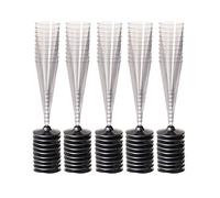Set de 50 copas de champagne desechables reutilizables plateadas de plástico PS de 120 ml - LOLAhome