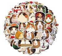 Set de 50 pegatinas adorables de cobayas, vinilo resistente al agua, animales de dibujos animados, maletas, ordenadores portátiles, coches, motos, bicicletas y monopatines para niños.