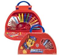 Set de 50 Piezas para Colorear de la Patrulla Canina - Incluye Rotuladores, Acuarelas y Lapiceros de Colores - Con Tijeras y Regla para Manualidades - Producto Original Diseñado en España