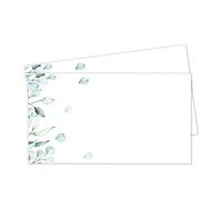set de 50 tarjetas para mesas de boda I tarjeta de lugar I tarjetas con nombre I motivo flores y eucalipto I tamaño tarjeta de visita I verde pálido I para el día especial I elegante I dv1092