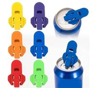Set De 6 Abridores Manuales De Latas Para Refrescos Y Cerveza | Dispositivo Con Anilla | Protector De Tapa Para Picnics, Fiestas, Camping | Evita Suciedad E Insectos