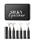 Set de 6 colores de sombras de ojos sedosas y delineadores en lápiz, set de lápices delineadores mate perla en crema, caja de sombras de ojos ahumadas de larga duración y resistentes al agua