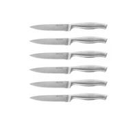 Cecotec Set de 6 Cuchillos Profesionales de Carne con Sierra. Mango y Hoja forjados en una Sola Pieza de Acero. Cuchillos Profesionales de Carne